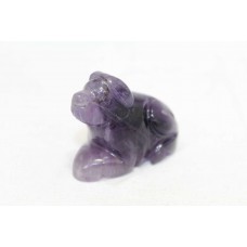 Handmade Natural purple amethyst gemstone dog figure Decorative gift item K 16